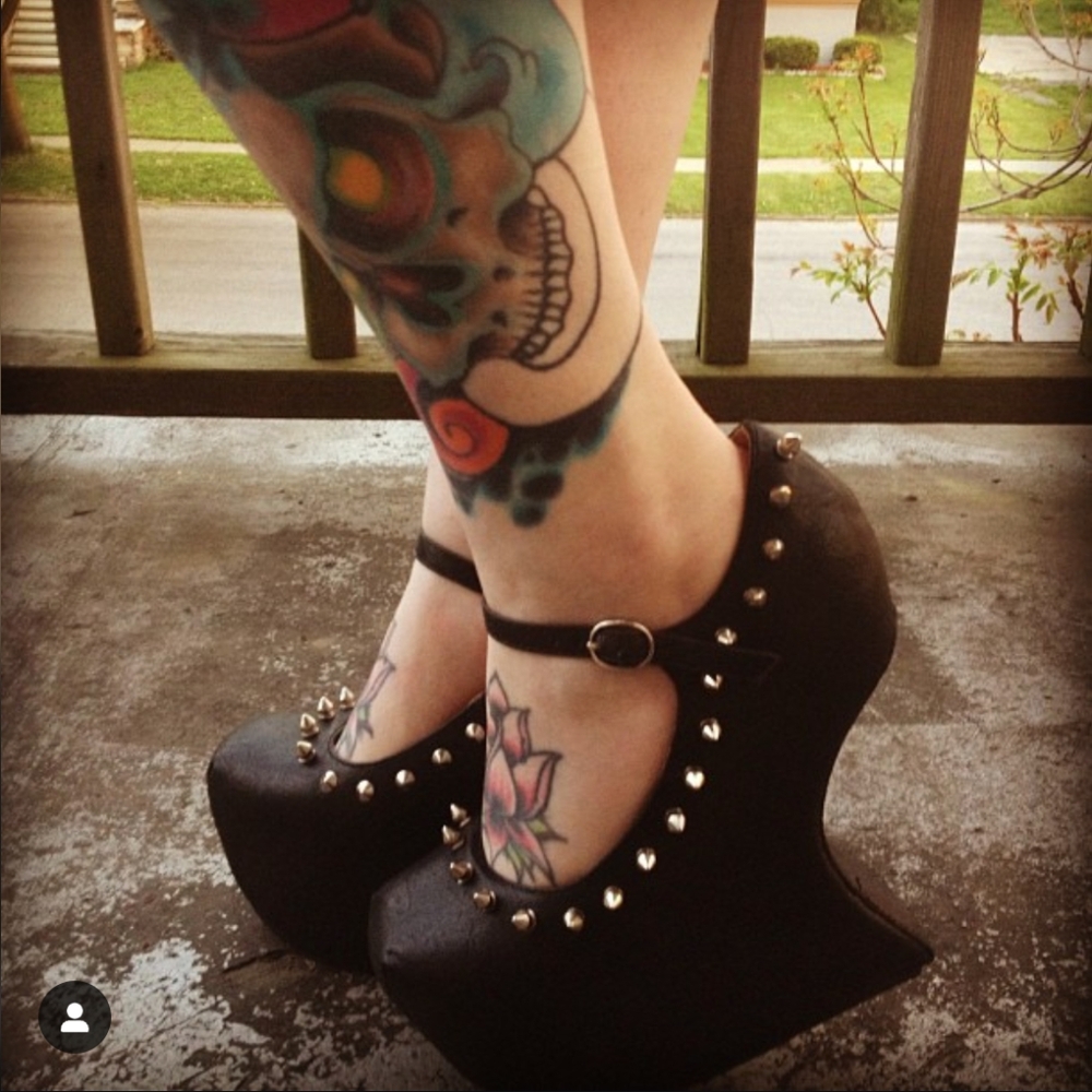 Studded Black Platform Gage-esque Shoes